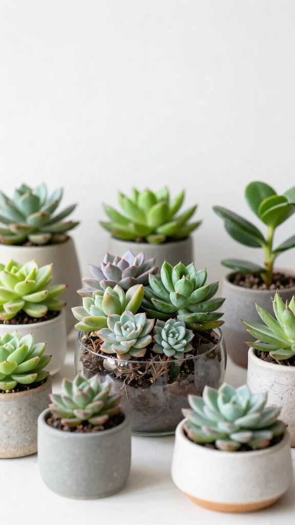 13 Summer Flower Pots Ideas for Bright Blooms - 6. Succulent Displays 1