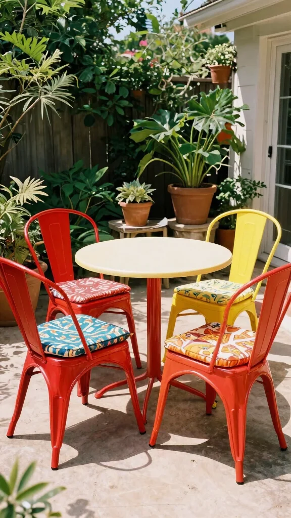 13 Vintage Patio Furniture Ideas for Retro Vibes - 1. Nostalgic Aluminum Chairs 1