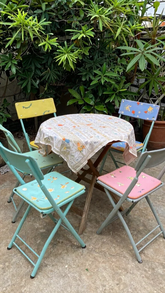 13 Vintage Patio Furniture Ideas for Retro Vibes - 5. Vintage Folding Chairs 1