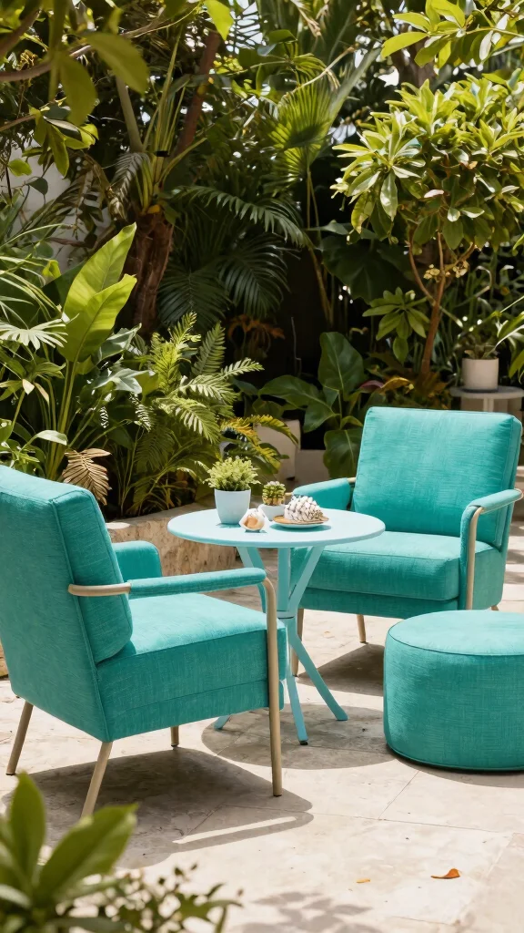 14 Blue Patio Furniture Ideas for Coastal Themes - 2. Coastal Teal Accent Chairs 1