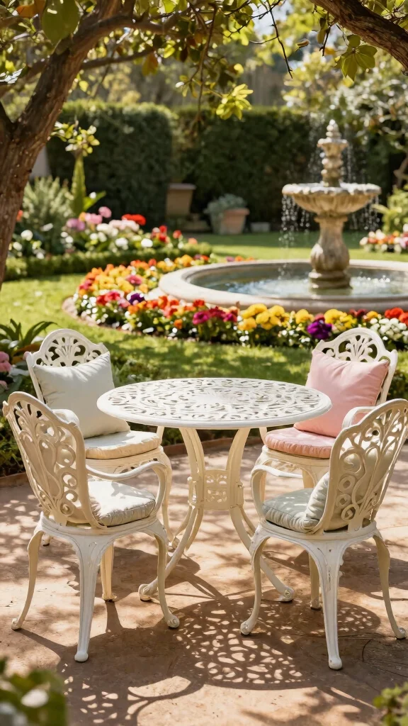 14 Cast Aluminum Patio Furniture Ideas for Sustainable Gardens - 1. Classic Elegance with Scrollwork Designs 1