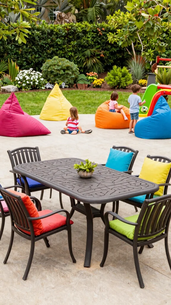 14 Cast Aluminum Patio Furniture Ideas for Sustainable Gardens - 10. Family-Friendly Outdoor Seating 1