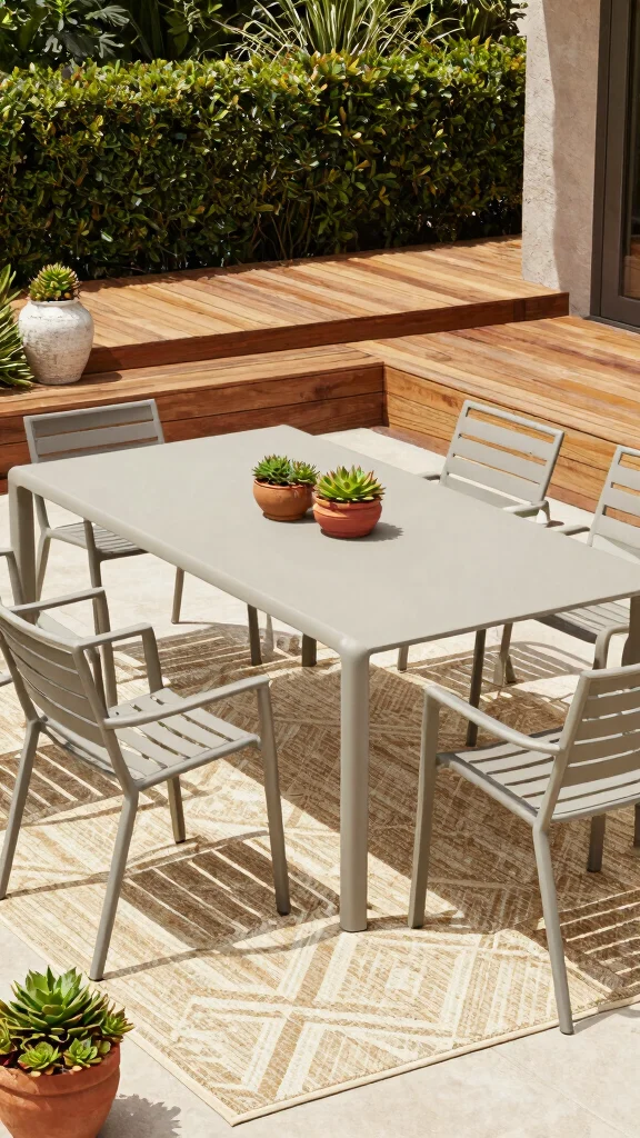 14 Cast Aluminum Patio Furniture Ideas for Sustainable Gardens - 2. Sleek Modern Lines for a Contemporary Look 1