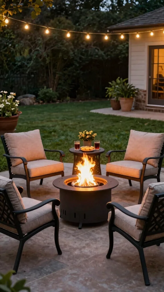 14 Cast Aluminum Patio Furniture Ideas for Sustainable Gardens - 5. Cozy Fire Pit Surroundings 1
