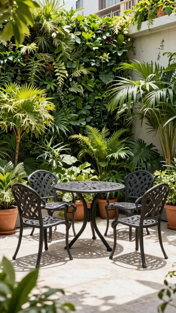 14 Cast Aluminum Patio Furniture Ideas for Sustainable Gardens - 8. Incorporating Nature with Surrounding Greenery 1