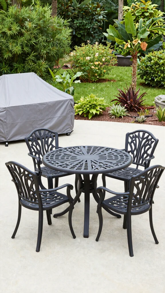 14 Cast Aluminum Patio Furniture Ideas for Sustainable Gardens - 9. Year-Round Durability and Style 1