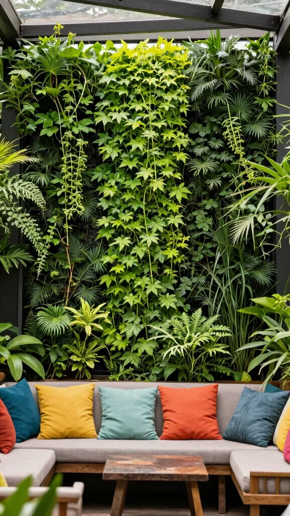 14 Covered Patio Furniture Ideas Protected - 10. Vertical Gardens 1