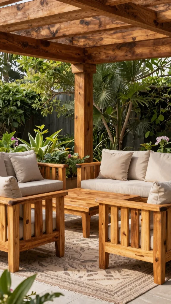 14 Covered Patio Furniture Ideas Protected - 4. Eco-Friendly Teak 1