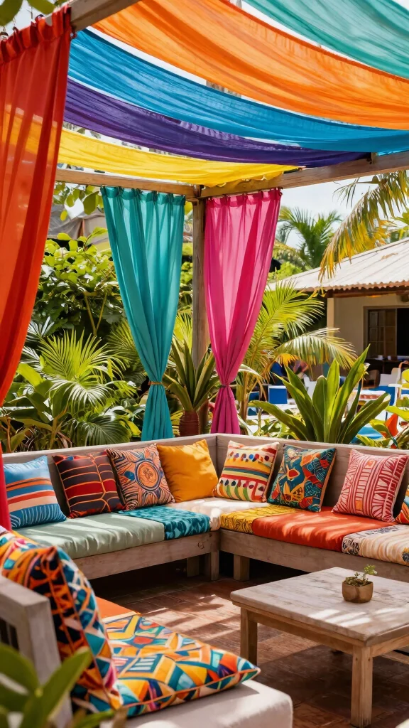 14 Covered Patio Furniture Ideas Protected - 9. Colorful Outdoor Fabrics 1