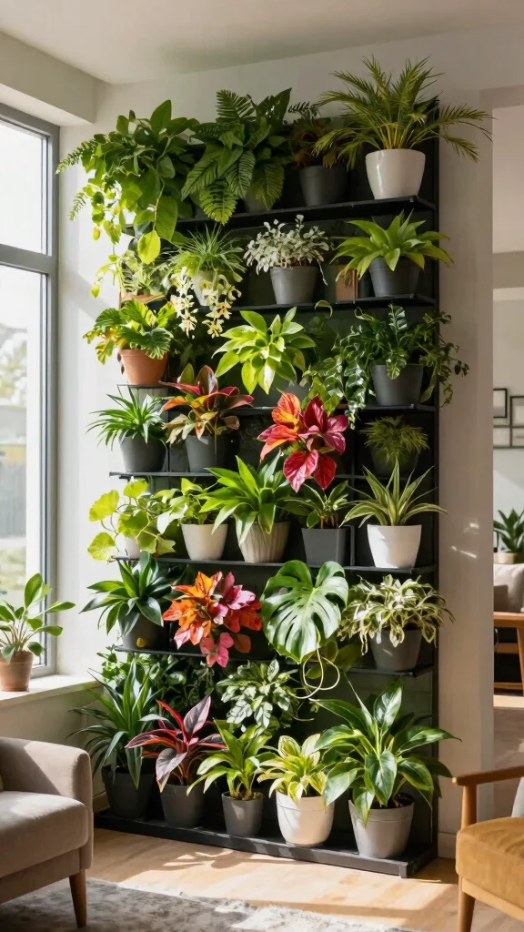 14 Creative Plant Stand Ideas for Vertical Gardening Displays - 10. Vertical Garden Wall Unit 1