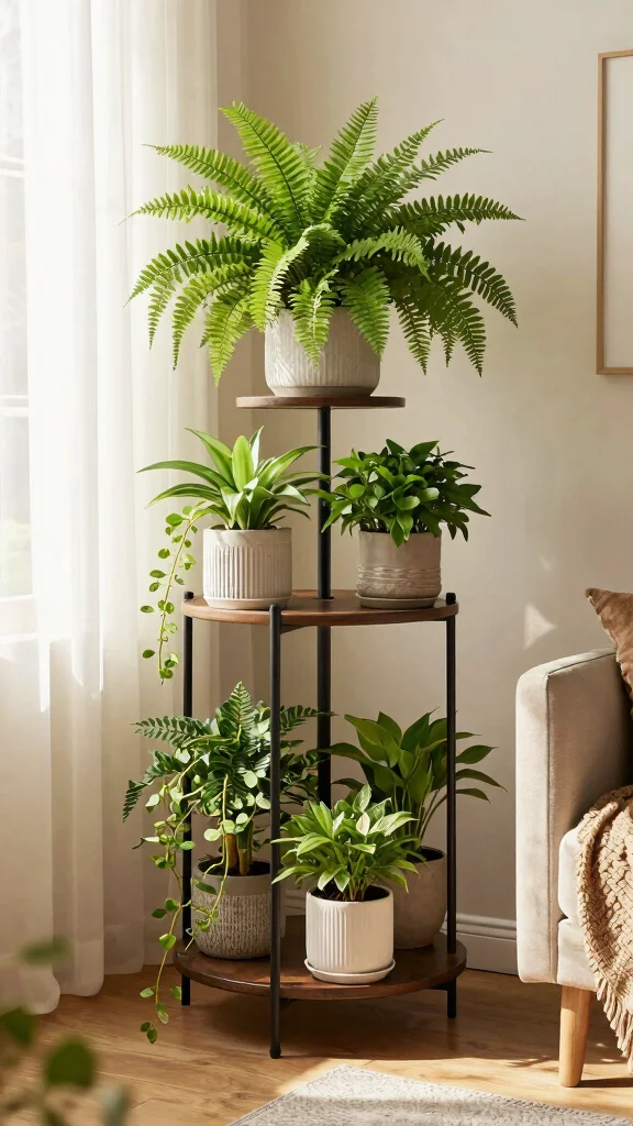 14 Creative Plant Stand Ideas for Vertical Gardening Displays - 11. Corner Plant Stand 1