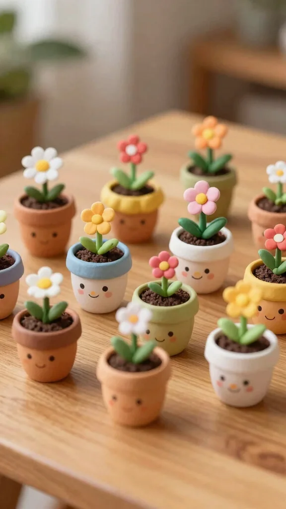 14 Face Flower Pots Ideas Whimsical Fun - 11. Miniature Garden Pots 1