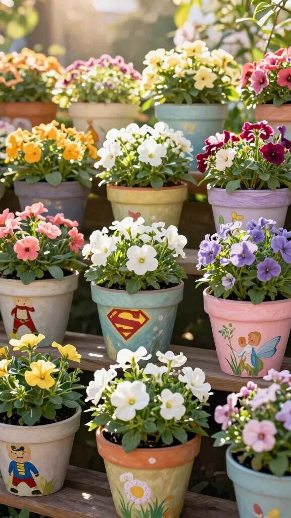 14 Face Flower Pots Ideas Whimsical Fun - 9. Themed Flower Pots 1
