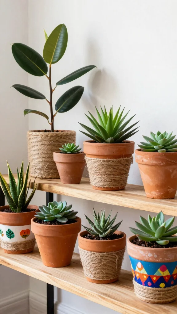 14 Flower Pots Indoor Ideas Home Accents - 4. Terracotta Pots with a Twist 1