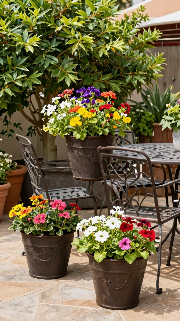 14 Iron Patio Furniture Ideas: Strong and Durable - 11. Stylish Iron Planters 1