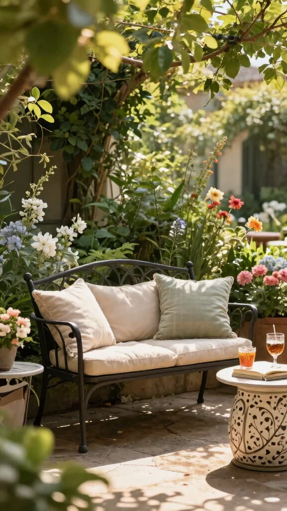 14 Iron Patio Furniture Ideas: Strong and Durable - 12. Cozy Iron Loveseat 1