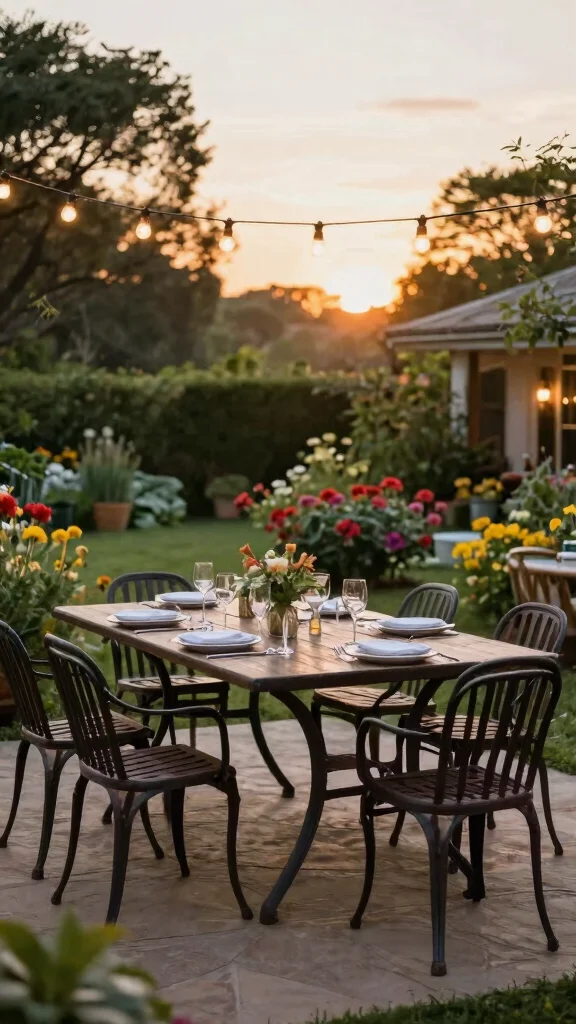 14 Iron Patio Furniture Ideas: Strong and Durable - 3. Sturdy Dining Set 1