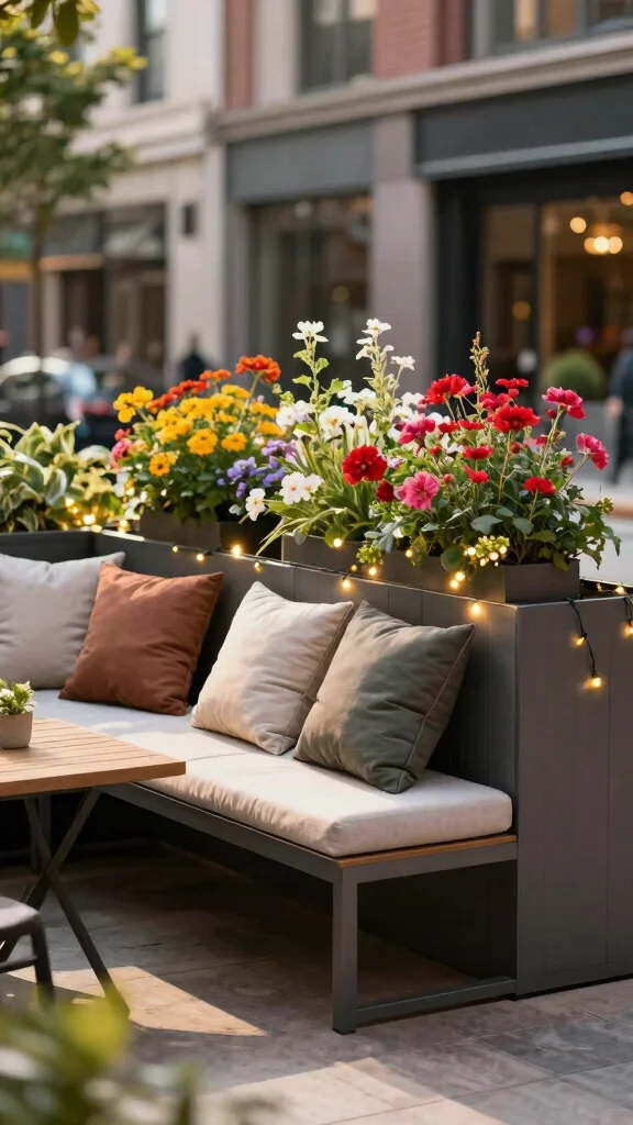 14 Large Flower Pots Ideas Bold Statements - 14. Functional Planter Benches 1