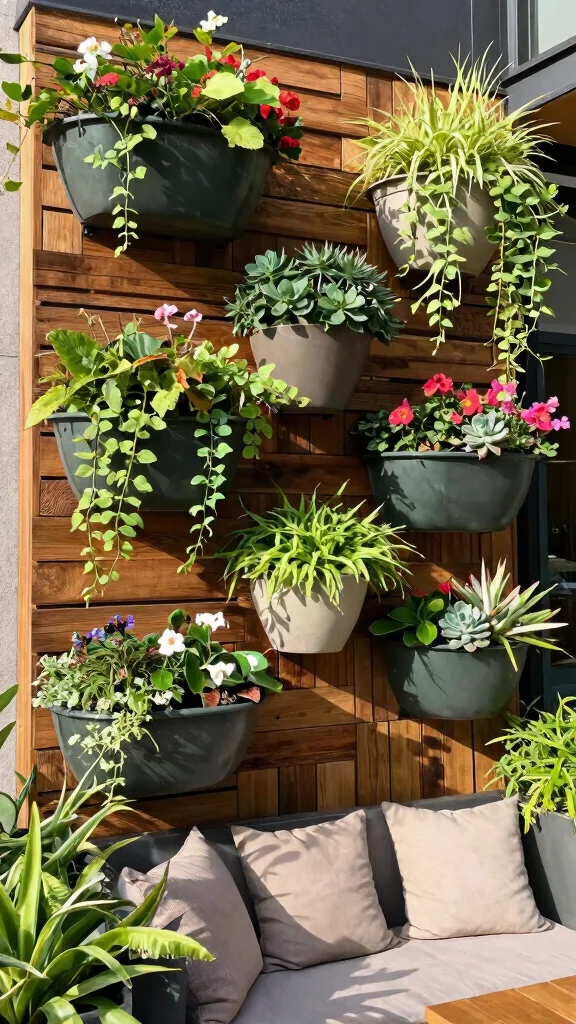 14 Large Flower Pots Ideas Bold Statements - 3. Playful Vertical Gardens 1