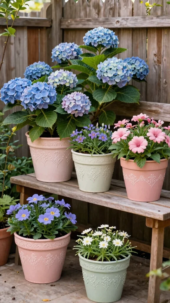 14 Large Flower Pots Ideas Bold Statements - 8. Vintage Inspired Flower Pots 1