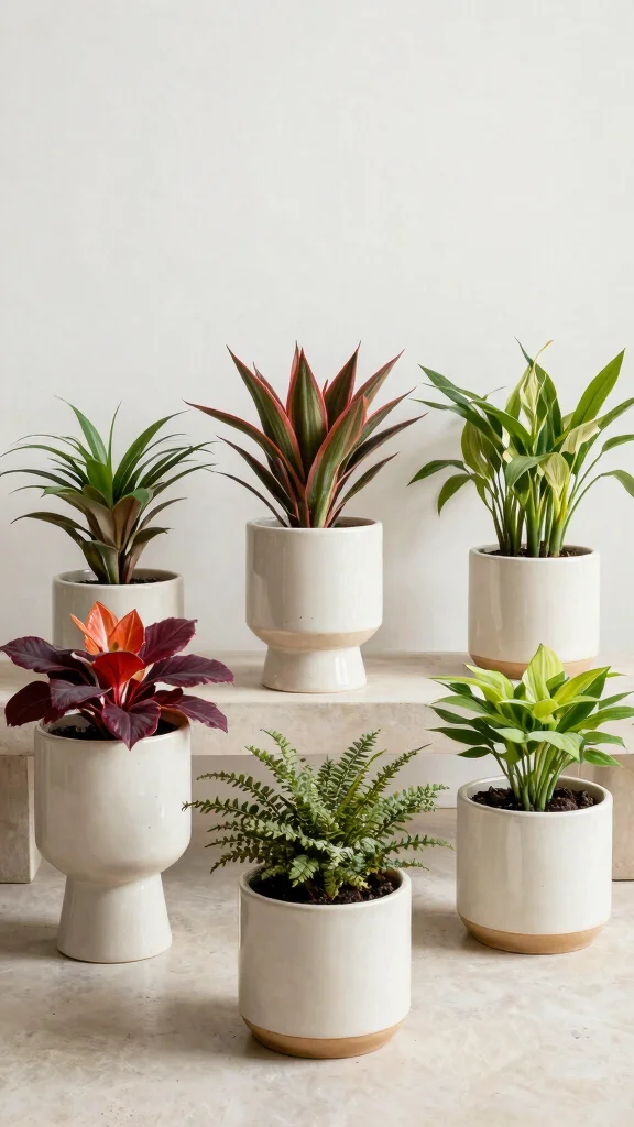14 Modern Plant Stand Ideas: Sleek Minimal - 13. Ceramic Pot Stands 1