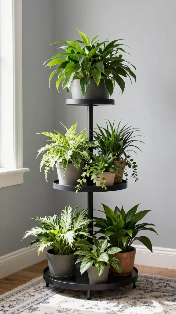 14 Modern Plant Stand Ideas: Sleek Minimal - 2. Tiered Plant Stands 1