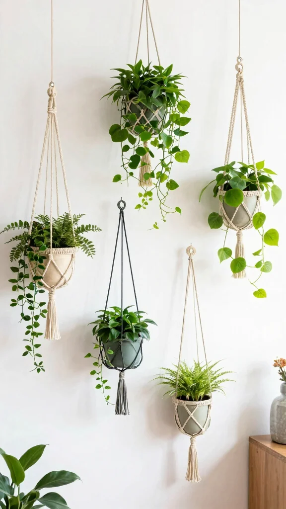 14 Modern Plant Stand Ideas: Sleek Minimal - 6. Hanging Plant Holders 1