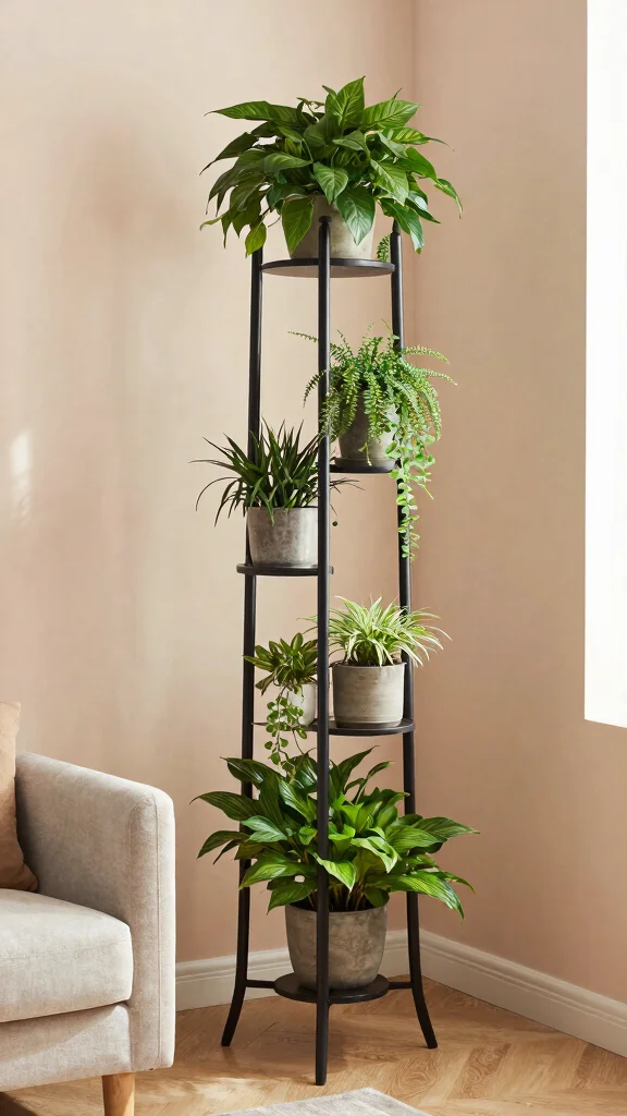 14 Modern Plant Stand Ideas: Sleek Minimal - 7. Stylish Corner Stands 1