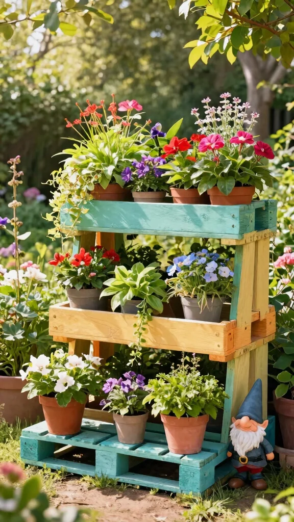 14 Outdoor Plant Stand Ideas Patio Perfect - 13. DIY Pallet Plant Stand 1