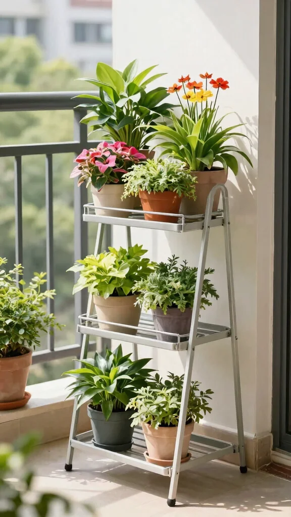 14 Outdoor Plant Stand Ideas Patio Perfect - 14. Space-Saving Foldable Plant Stand 1