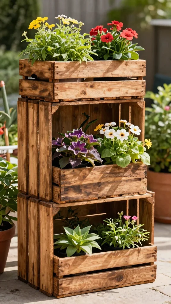 14 Outdoor Plant Stand Ideas Patio Perfect - 6. Recycled Material Plant Stand 1