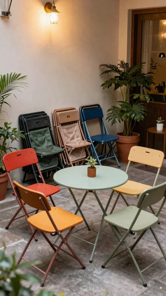 14 Small Patio Furniture Ideas for Cozy Corners - 10. Folding Chairs 1