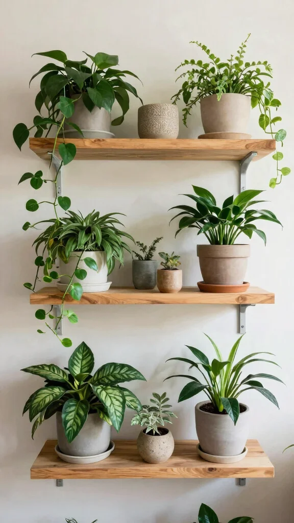 14 Tiered Plant Stand Indoor Ideas Compact - 10. Multi-layered Wooden Shelf 1