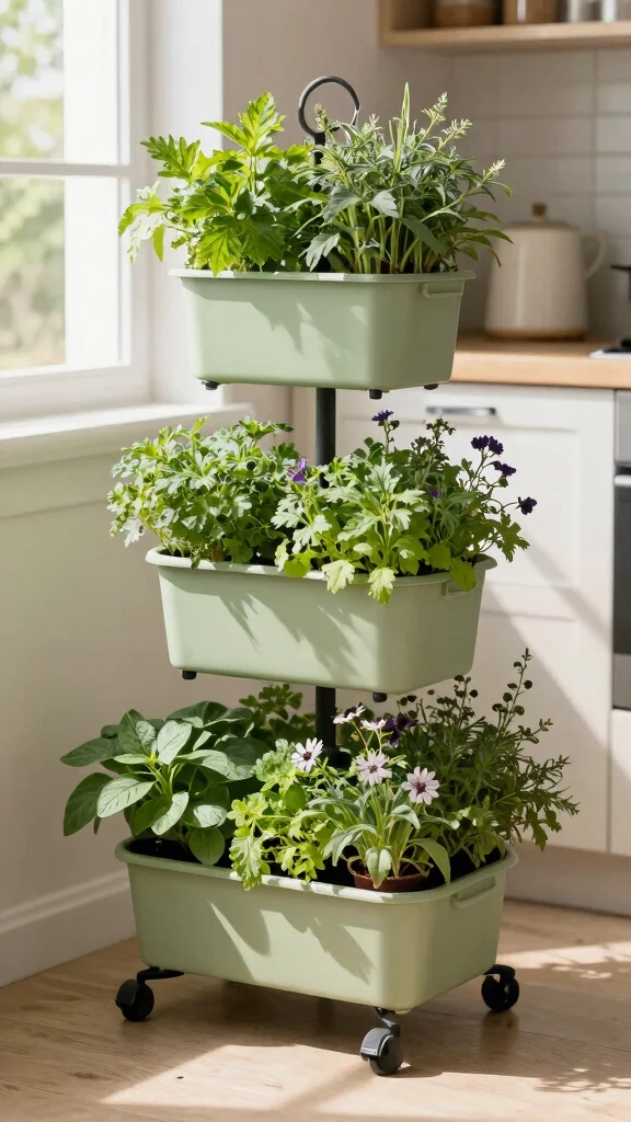 14 Tiered Plant Stand Indoor Ideas Compact - 12. Tiered Plant Stand with Built-in Planters 1
