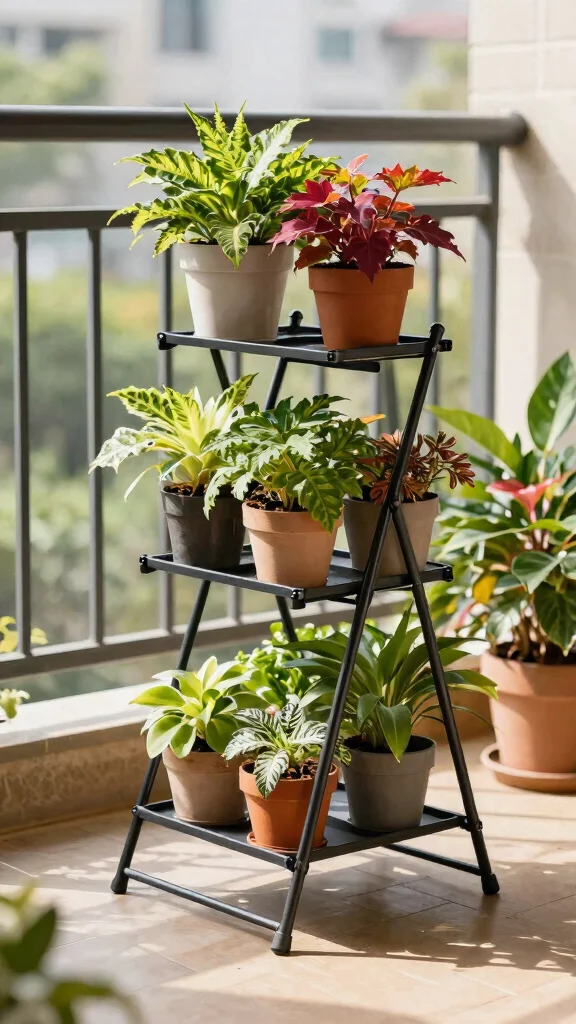 14 Tiered Plant Stand Indoor Ideas Compact - 13. Foldable Plant Stand 1