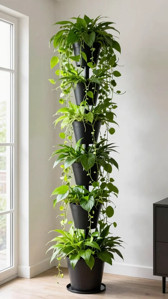 14 Tiered Plant Stand Indoor Ideas Compact - 4. Tall Vertical Plant Tower 1