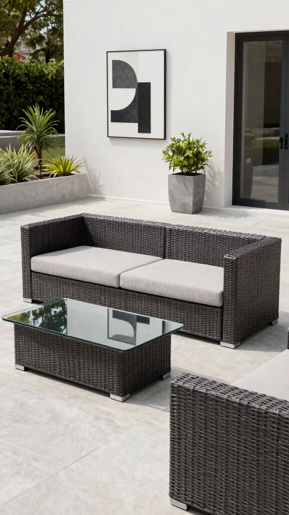 14 Wicker Patio Furniture Ideas for Relaxed Gardens - 12. Contemporary Wicker Furniture for Sleek Design 1