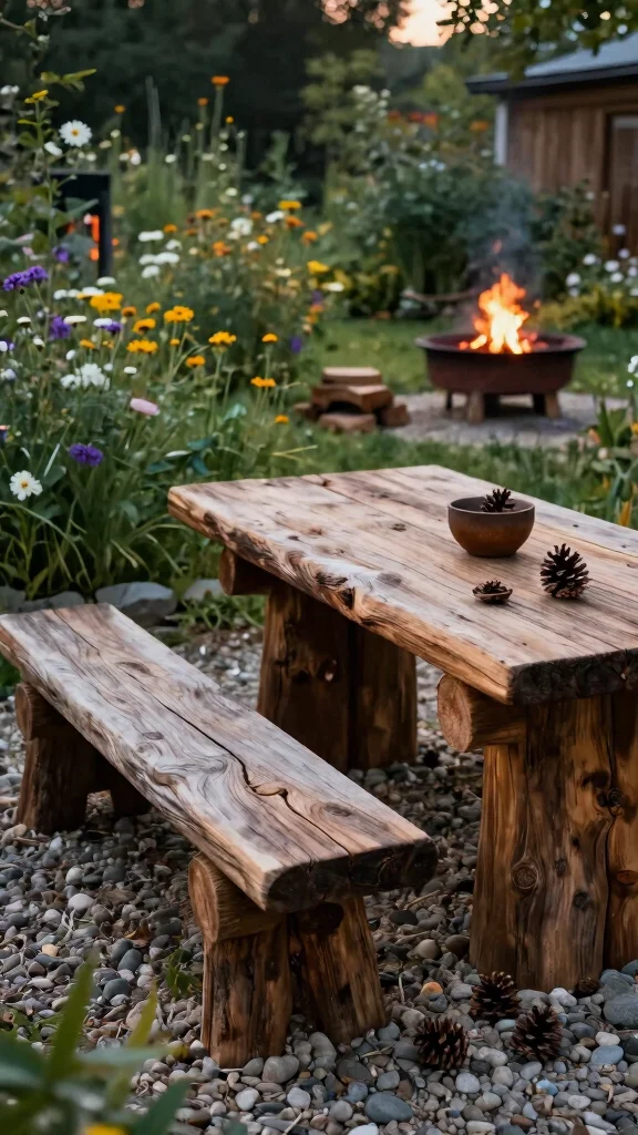 14 Wooden Patio Furniture Ideas: Natural Beauty - 1. Rustic Log Furniture 1