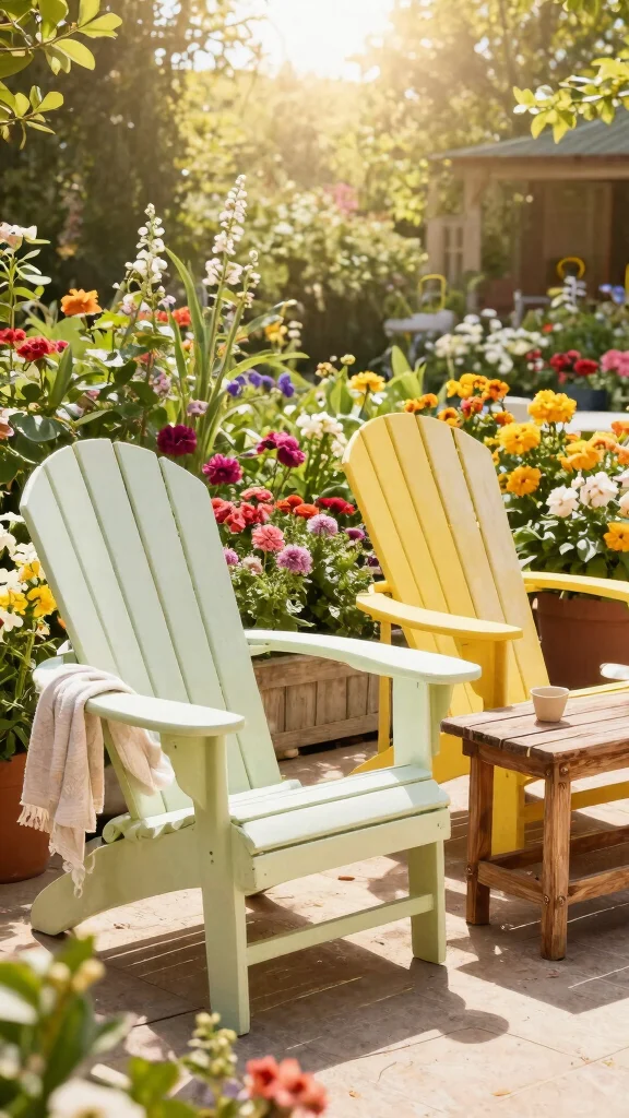 14 Wooden Patio Furniture Ideas: Natural Beauty - 3. Chic Adirondack Chairs 1