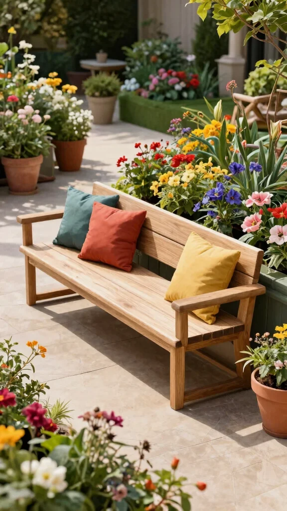 14 Wooden Patio Furniture Ideas: Natural Beauty - 4. Multifunctional Benches 1