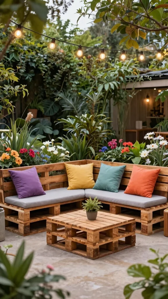 14 Wooden Patio Furniture Ideas: Natural Beauty - 7. Customizable Pallet Furniture 1