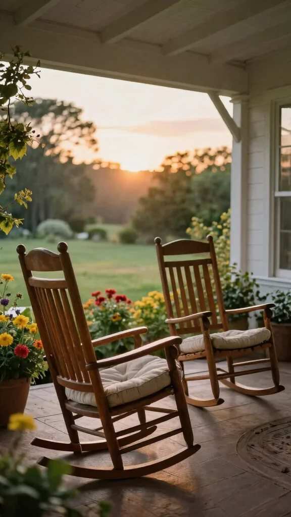 14 Wooden Patio Furniture Ideas: Natural Beauty - 8. Timeless Wooden Rocking Chairs 1
