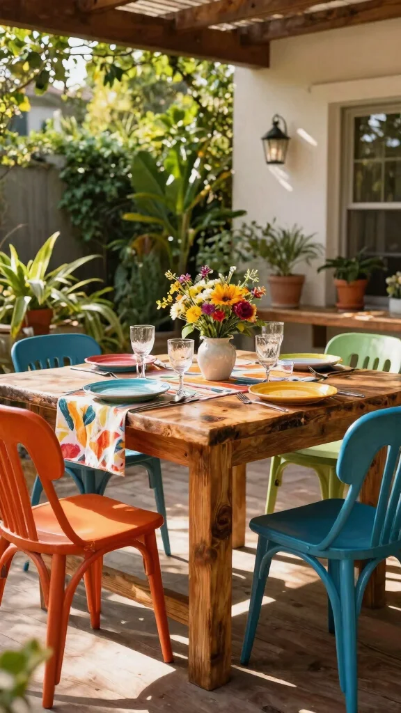 15 Eco-Friendly Patio Furniture Sets Ideas for Family Gatherings - 1. Reclaimed Wood Dining Set 1