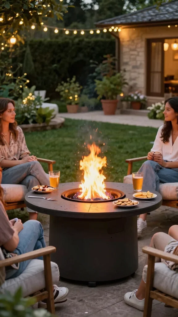 15 Eco-Friendly Patio Furniture Sets Ideas for Family Gatherings - 5. Eco-Friendly Fire Pit Table Set 1