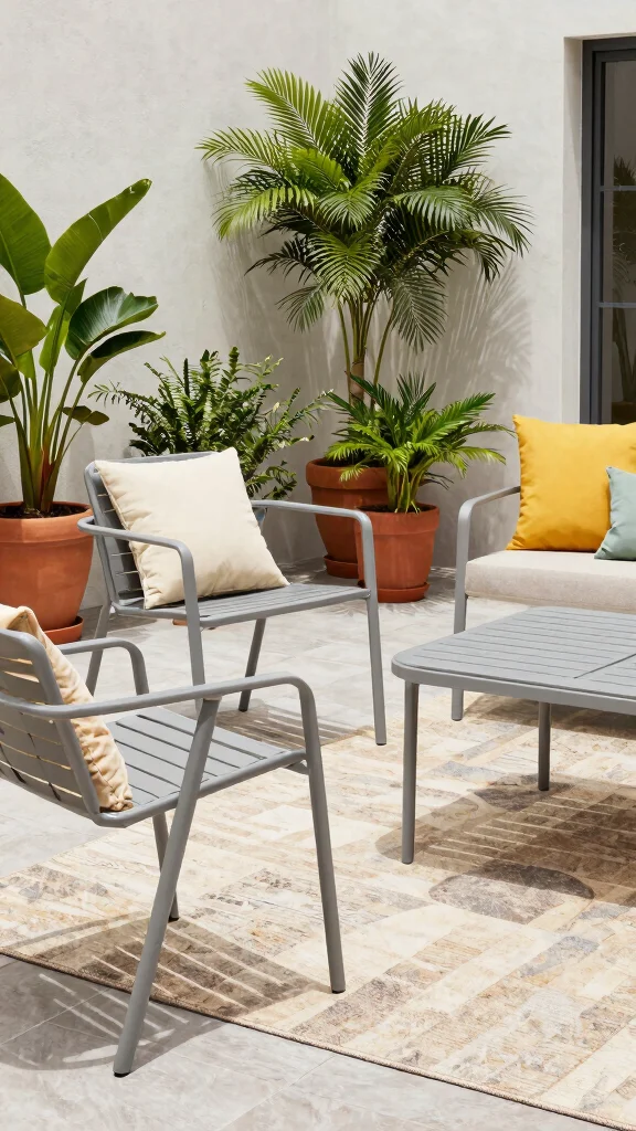 15 Eco-Friendly Patio Furniture Sets Ideas for Family Gatherings - 9. Modern Aluminum Patio Furniture 1