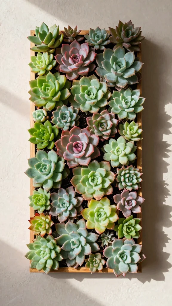 15 Flower Pot Ideas: Creative Arrangements for Vertical Spaces - 11. Vertical Succulent Wall 1