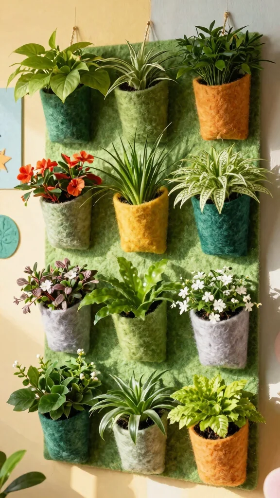 15 Flower Pot Ideas: Creative Arrangements for Vertical Spaces - 9. DIY Vertical Pocket Garden 1