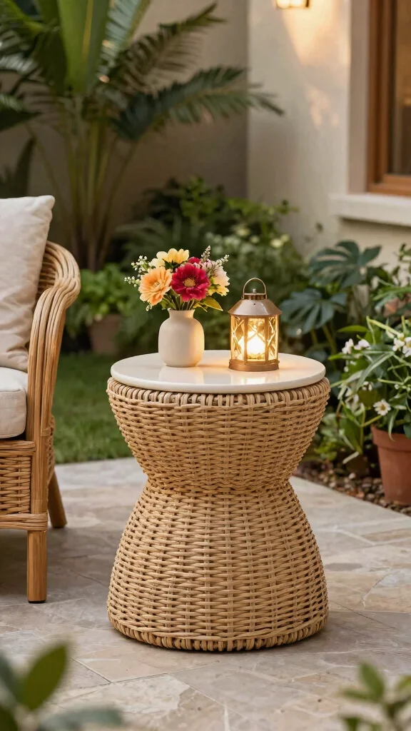 15 Front Patio Furniture Ideas Welcoming - 11. Side Tables with Style 1