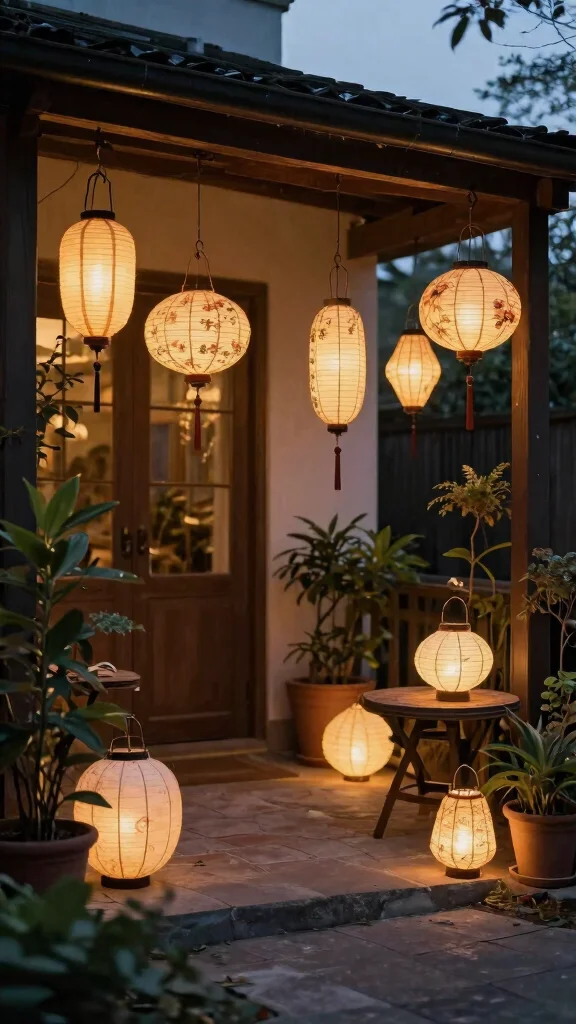 15 Front Patio Furniture Ideas Welcoming - 12. Decorative Lanterns 1
