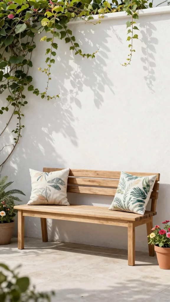 15 Front Patio Furniture Ideas Welcoming - 5. Minimalist Bench 1